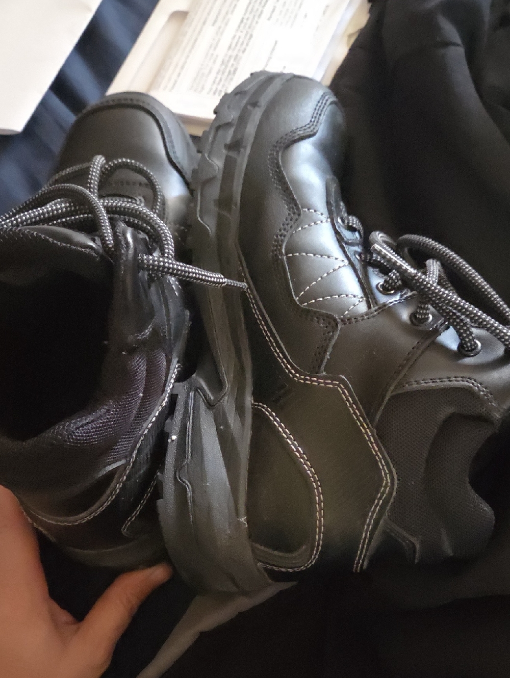Shoes For Crews Women's Black Lace-Up Work Boots